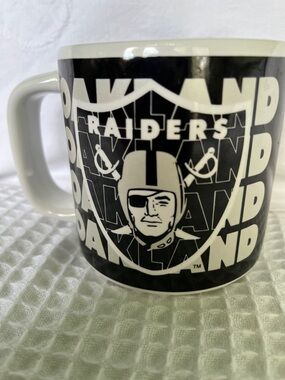 Riders by Lee Black and White Oakland Raiders Logo Ceramic Mug